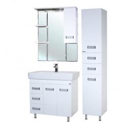 Мебель для ванной Bellezza Сиена 80 3 ящика белая с бельевой корзиной